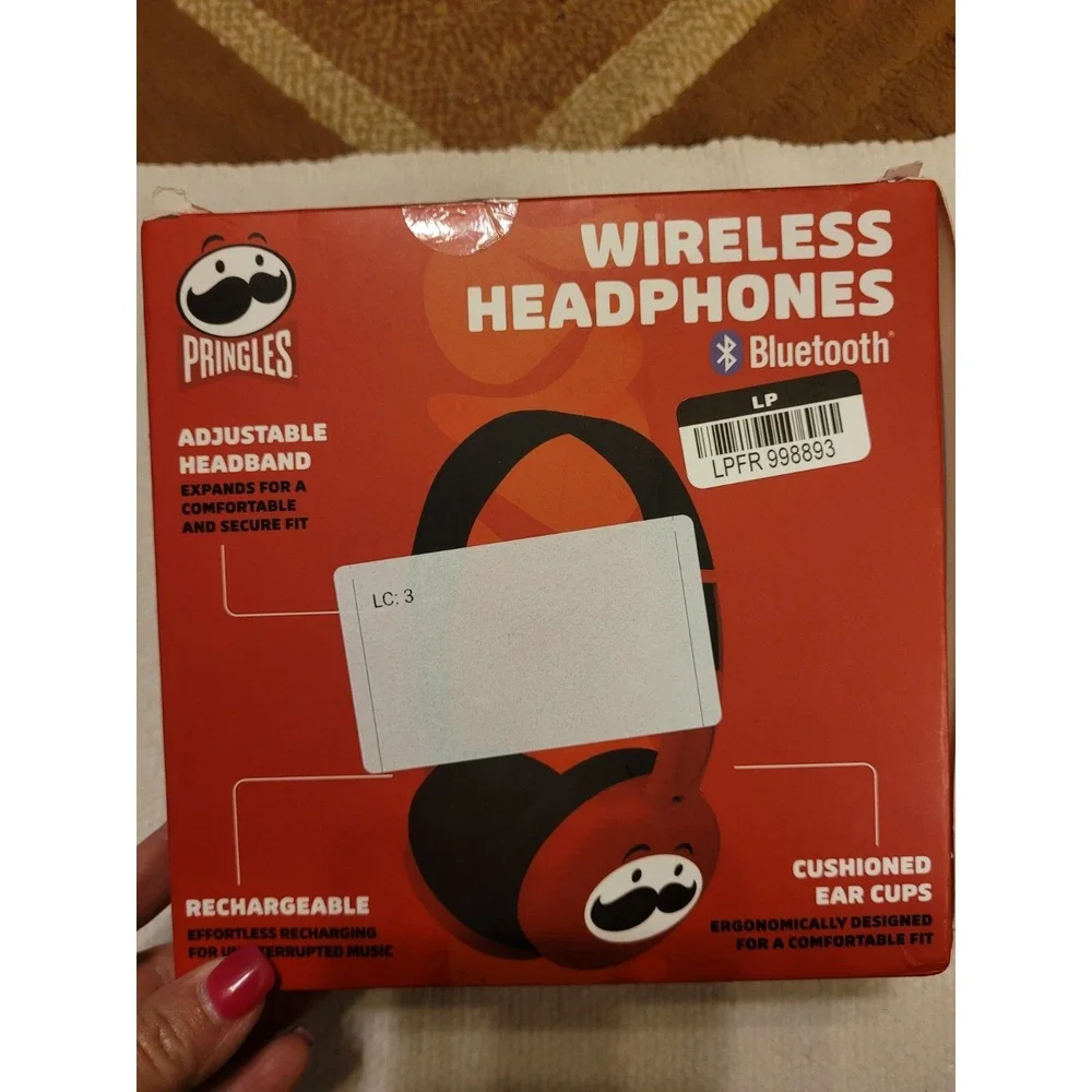Pringles Wireless Bluetooth Headphones in Red